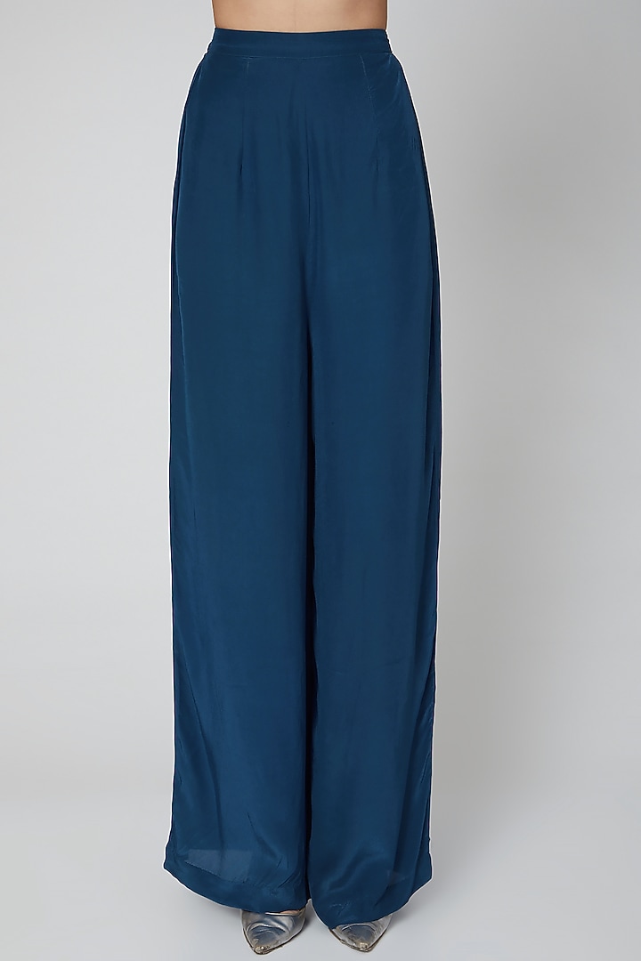 Cobalt Blue Embroidered Tunic Set by Rajat tangri at Pernia's Pop Up Shop