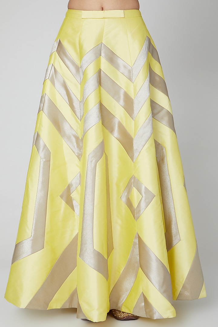 Yellow Embroidered Wedding Lehenga Set by Rajat tangri  at Pernia's Pop Up Shop