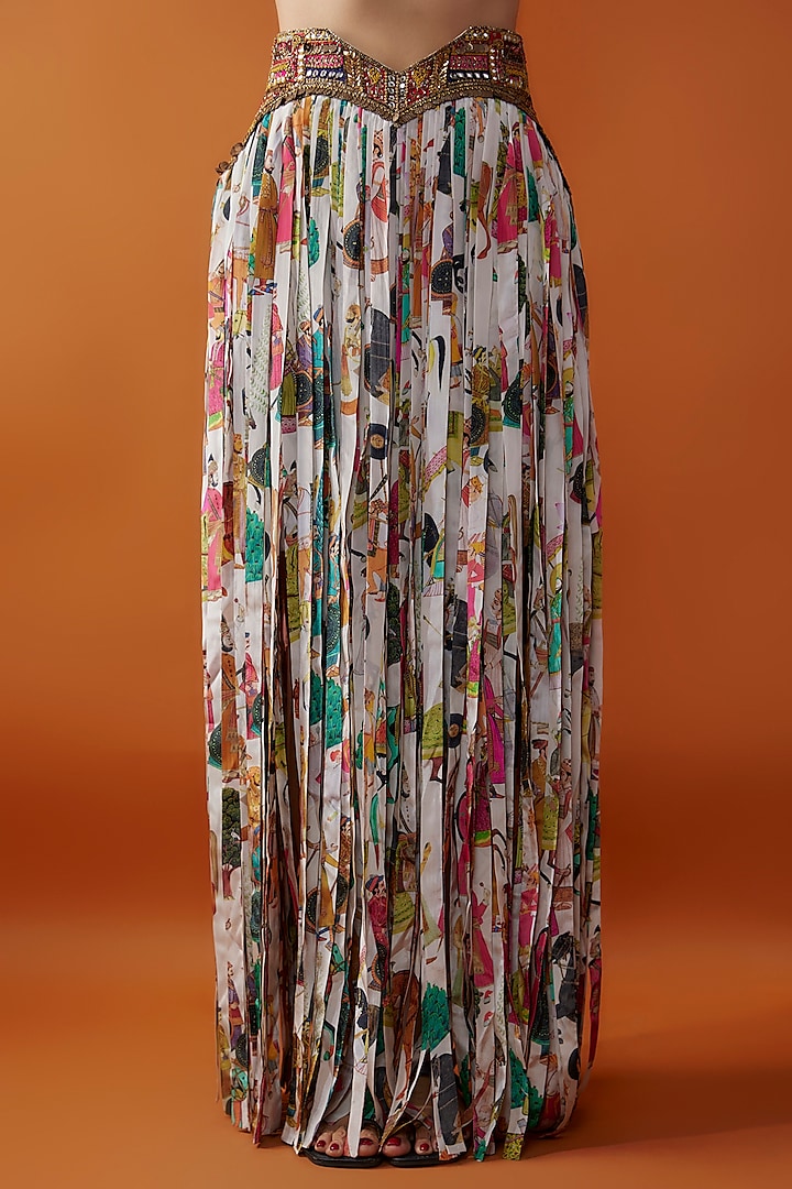 Ivory Crepe Hand Embroidered Wedding Lehenga Set by Rajat tangri at Pernia's Pop Up Shop