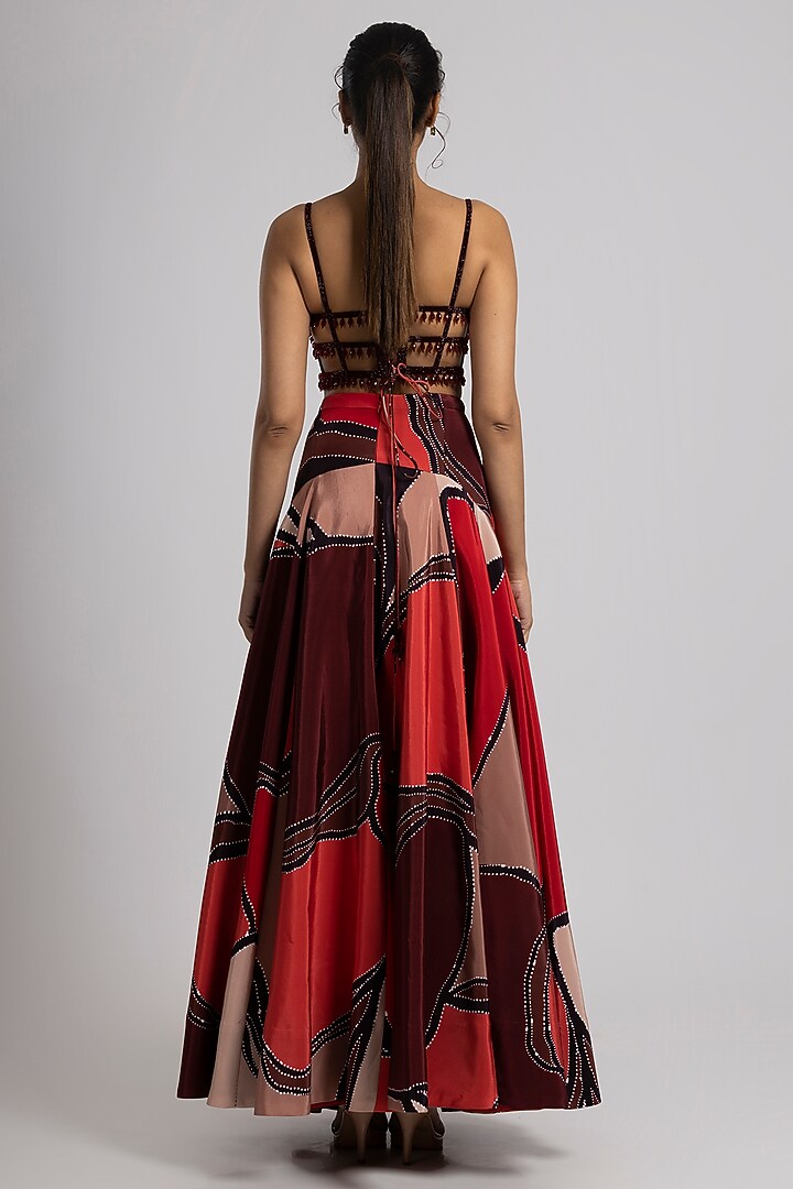 Multi-Colored Crepe Skirt Set by Rajat tangri at Pernia's Pop Up Shop