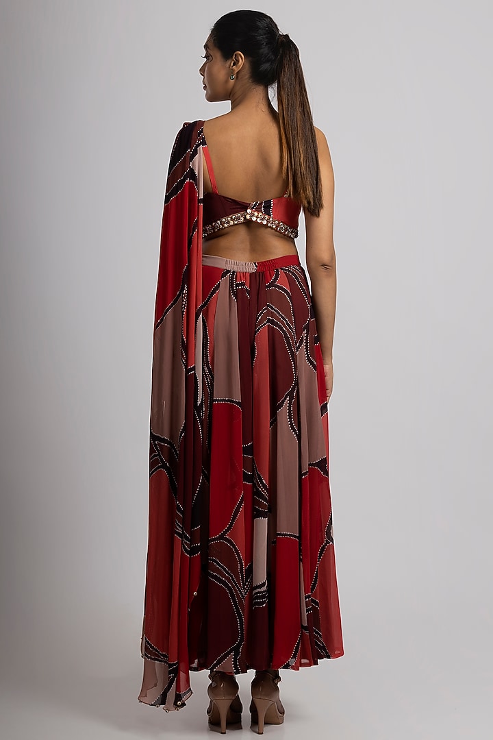 Multi-Colored Georgette Flared Pant Set by Rajat tangri at Pernia's Pop Up Shop