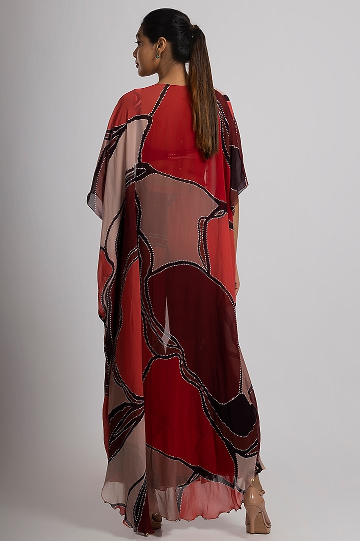 Multi-Colored Georgette & Crepe Printed Wedding Sharara Set by Rajat tangri at Pernia's Pop Up Shop