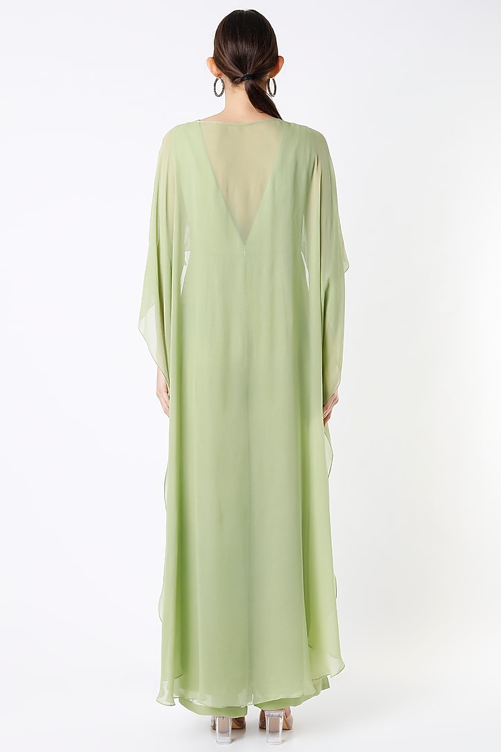 Olive Hand Embroidered Jumpsuit by Rajat tangri at Pernia's Pop Up Shop