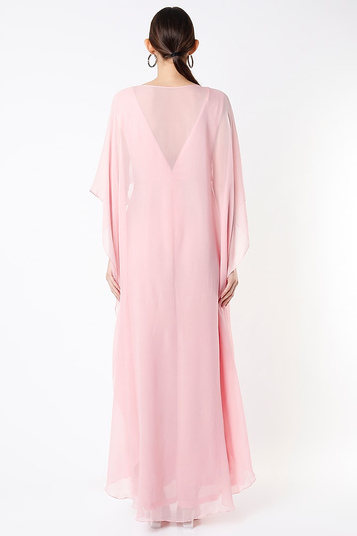 Dusty Rose Hand Embroidered Jumpsuit by Rajat tangri at Pernia's Pop Up Shop