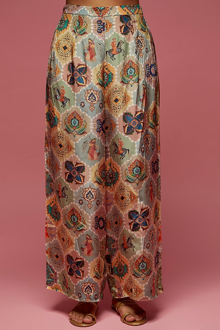 Dusty Rose Crepe Kaftan Set by Rajat tangri at Pernia's Pop Up Shop