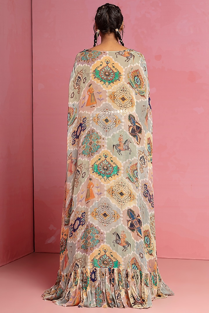 Ivory Georgette Wedding Lehenga Set by Rajat tangri at Pernia's Pop Up Shop