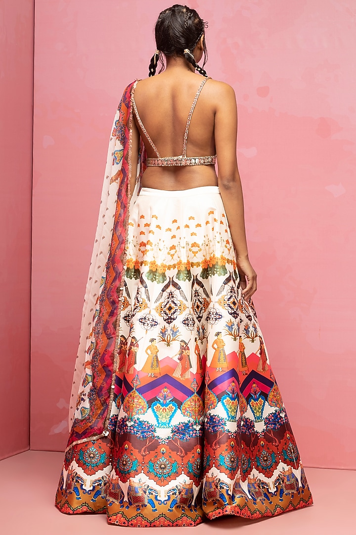Ivory Embroidered Wedding Lehenga Set by Rajat tangri at Pernia's Pop Up Shop