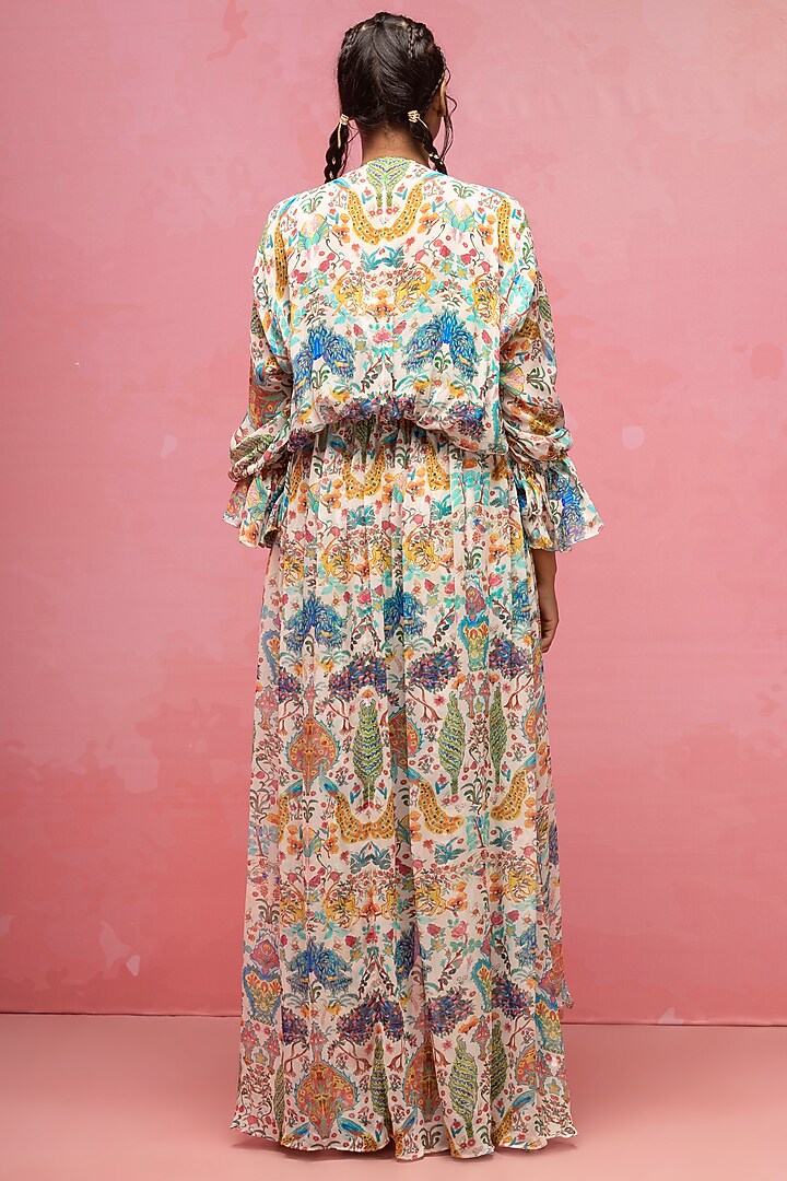 Ivory Crepe Jacket Set by Rajat tangri at Pernia's Pop Up Shop