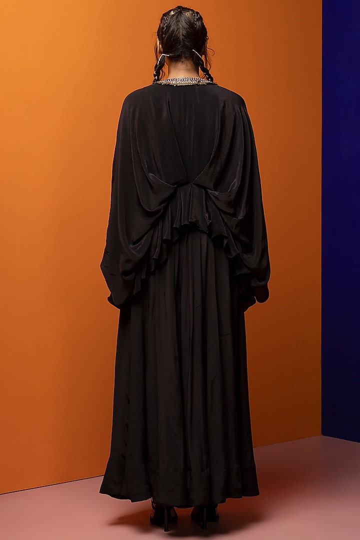 Black Crepe Pant Set by Rajat tangri at Pernia's Pop Up Shop