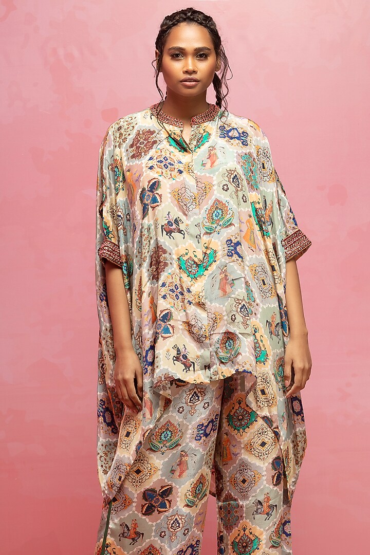 Pastel Crepe Co-Ord Set by Rajat tangri  at Pernia's Pop Up Shop