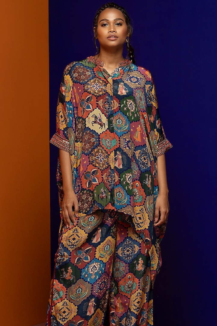 Multi-Colored Crepe Co-Ord Set by Rajat tangri at Pernia's Pop Up Shop
