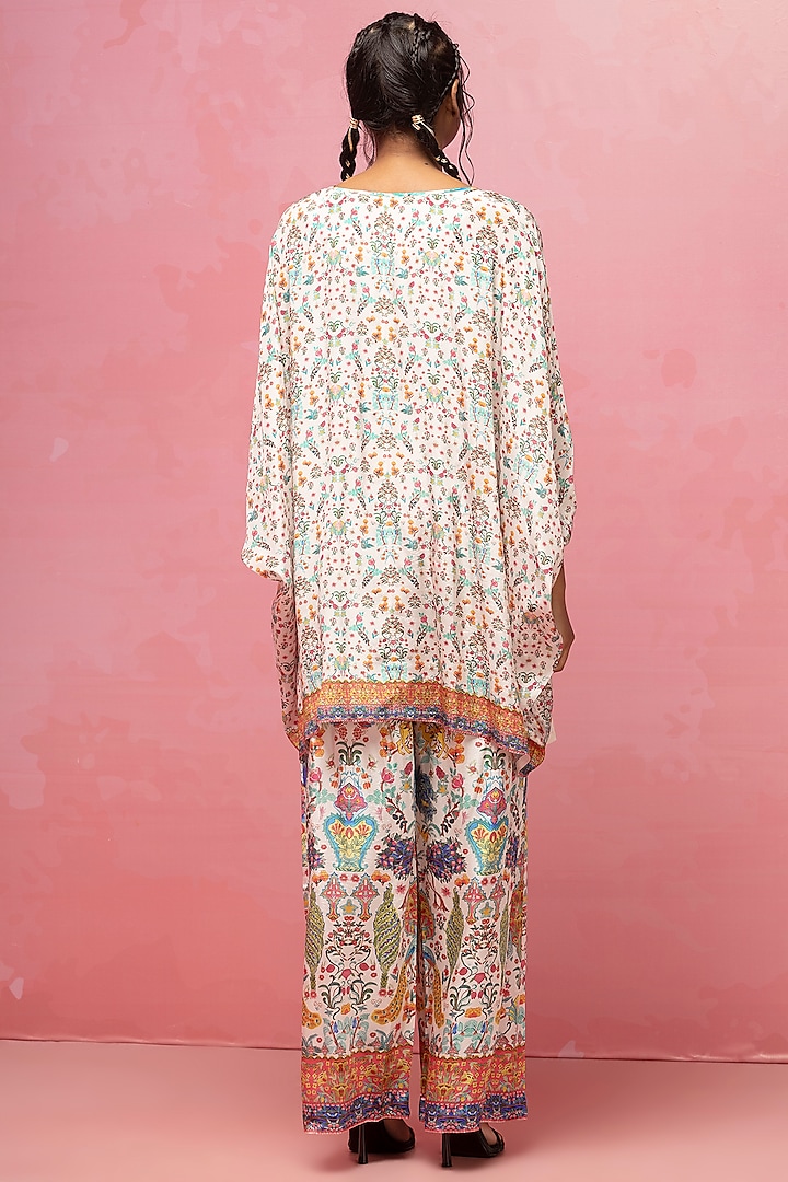 Ivory Crepe Kaftan Set by Rajat tangri at Pernia's Pop Up Shop