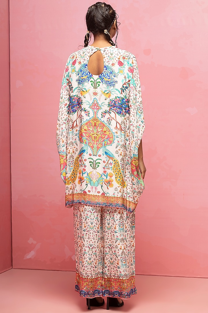 Ivory Crepe Kaftan Set by Rajat tangri at Pernia's Pop Up Shop
