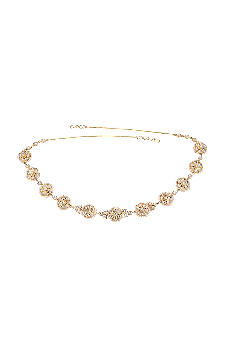 Gold Plated Pearl Floral Belt by Riana Jewellery at Pernia's Pop Up Shop