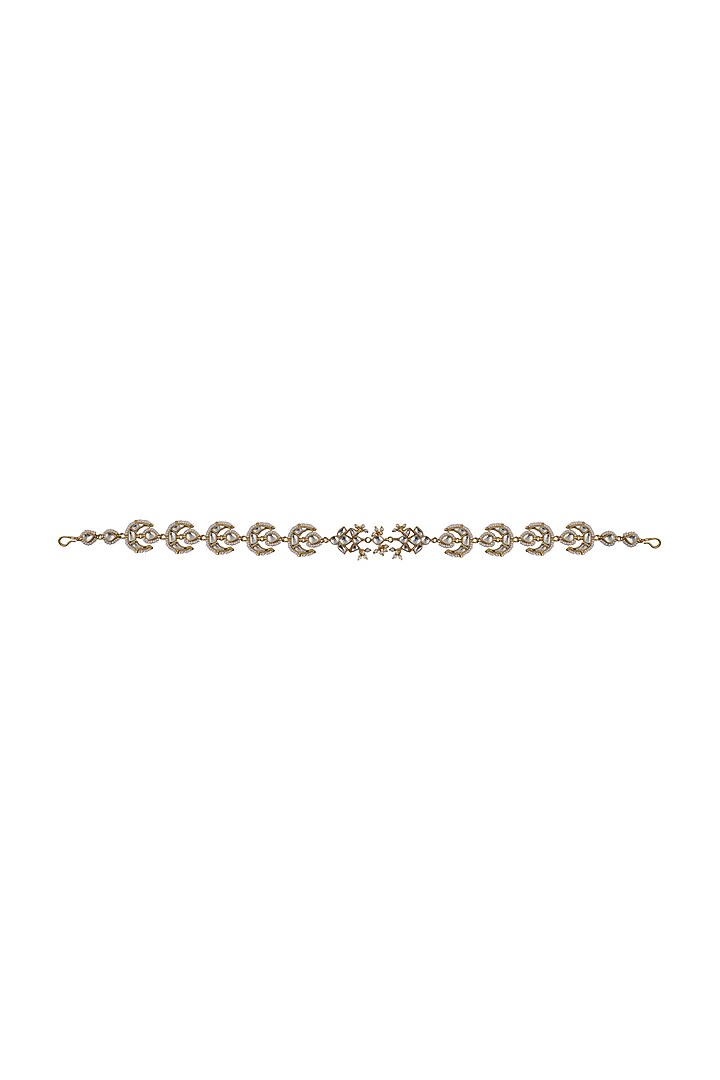 Gold Plated Pearl Chand Hairband by Riana Jewellery at Pernia's Pop Up Shop