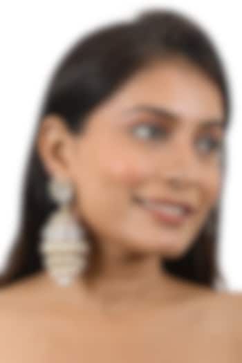 Gold Plated White Pearl Jhumka Earrings by Riana Jewellery at Pernia's Pop Up Shop