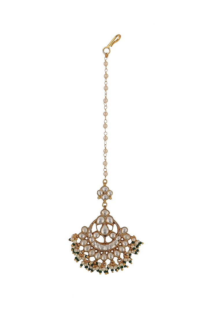 Gold Plated Jadtar Maangtikka by Riana Jewellery at Pernia's Pop Up Shop