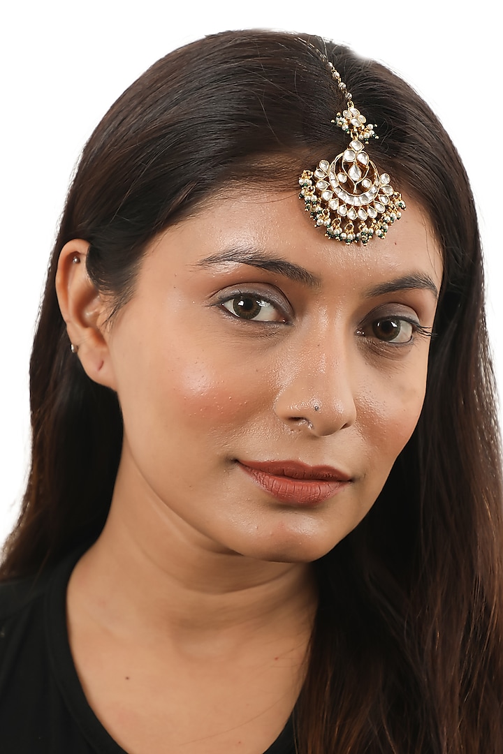 Gold Plated Jadtar Maangtikka by Riana Jewellery at Pernia's Pop Up Shop