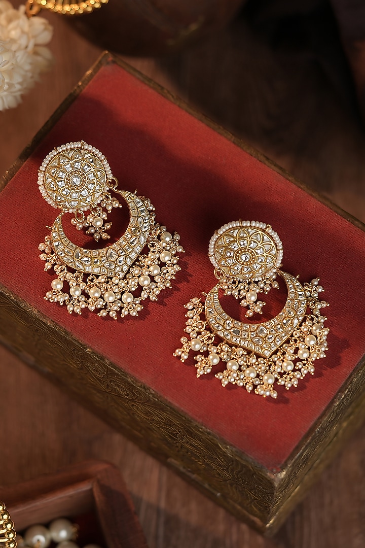 Matte Gold Plated Silver Pearl Adjustable Necklace Set by Riana Jewellery at Pernia's Pop Up Shop