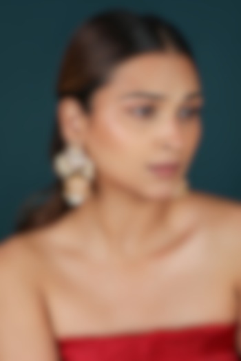 Gold Plated Jadtar Stone Jhumka Earrings by Riana Jewellery at Pernia's Pop Up Shop