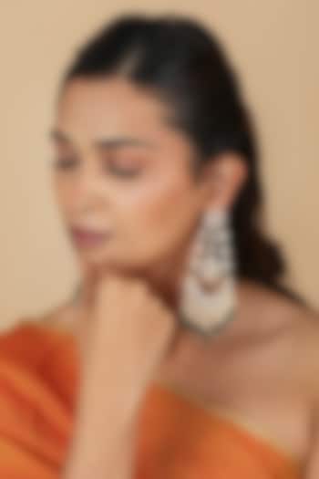 Gold Plated Emerald Green Beaded Long Chandbali Earrings by Riana Jewellery at Pernia's Pop Up Shop