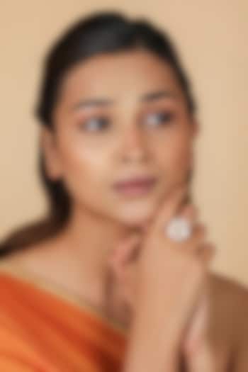 Gold Plated Moissanite Polki Floral Ring by Riana Jewellery at Pernia's Pop Up Shop