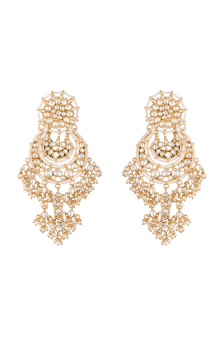Gold Plated Fish Shaped Chandbali Earrings Design by Riana Jewellery at ...
