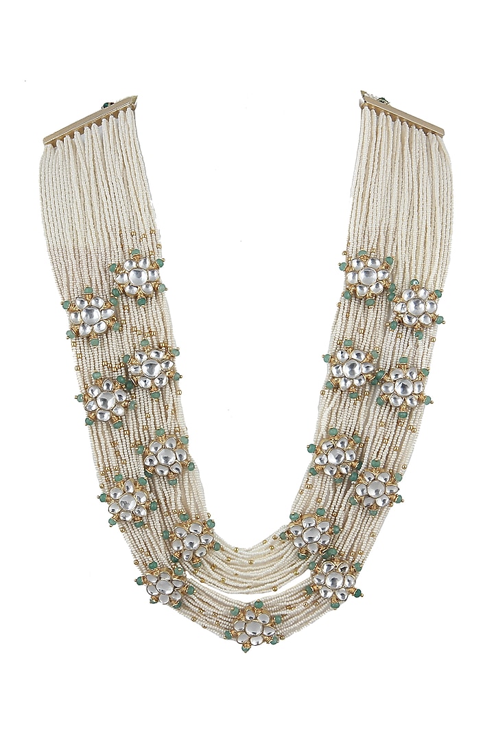 Gold Plated Pearl Mala Necklace by Riana Jewellery at Pernia's Pop Up Shop