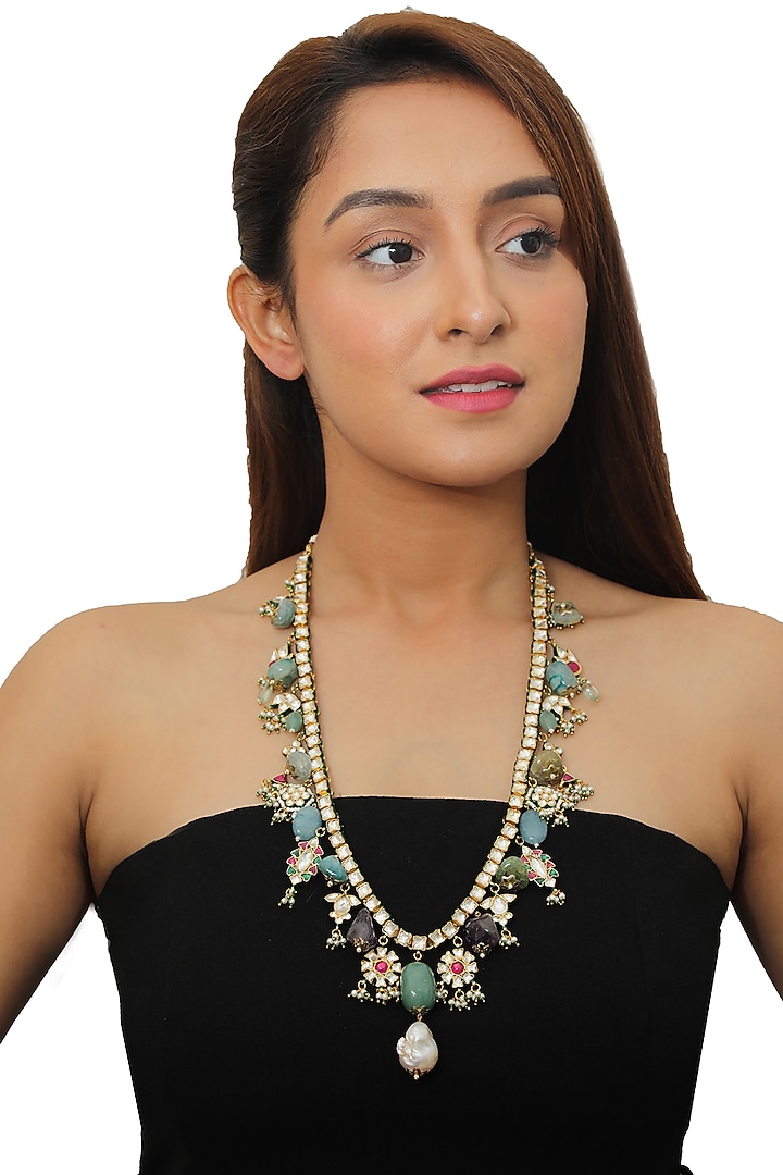 Gold Plated Beaded Necklace by Riana Jewellery at Pernia's Pop Up Shop