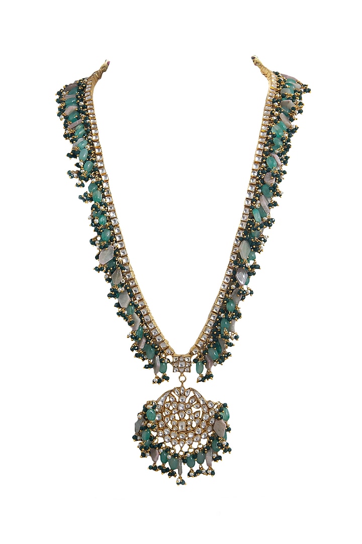 Gold Plated Beaded Long Necklace by Riana Jewellery at Pernia's Pop Up Shop