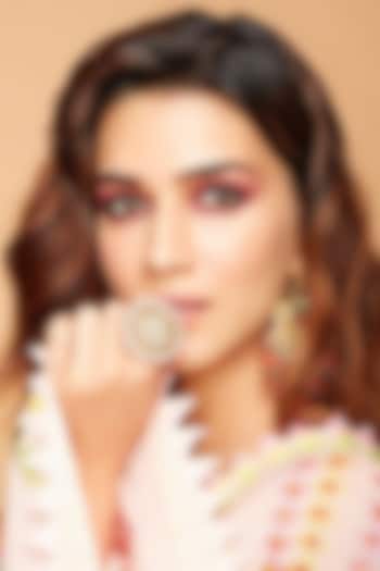 Gold Plated Jadtar Stone & Beaded Ring by Riana Jewellery at Pernia's Pop Up Shop