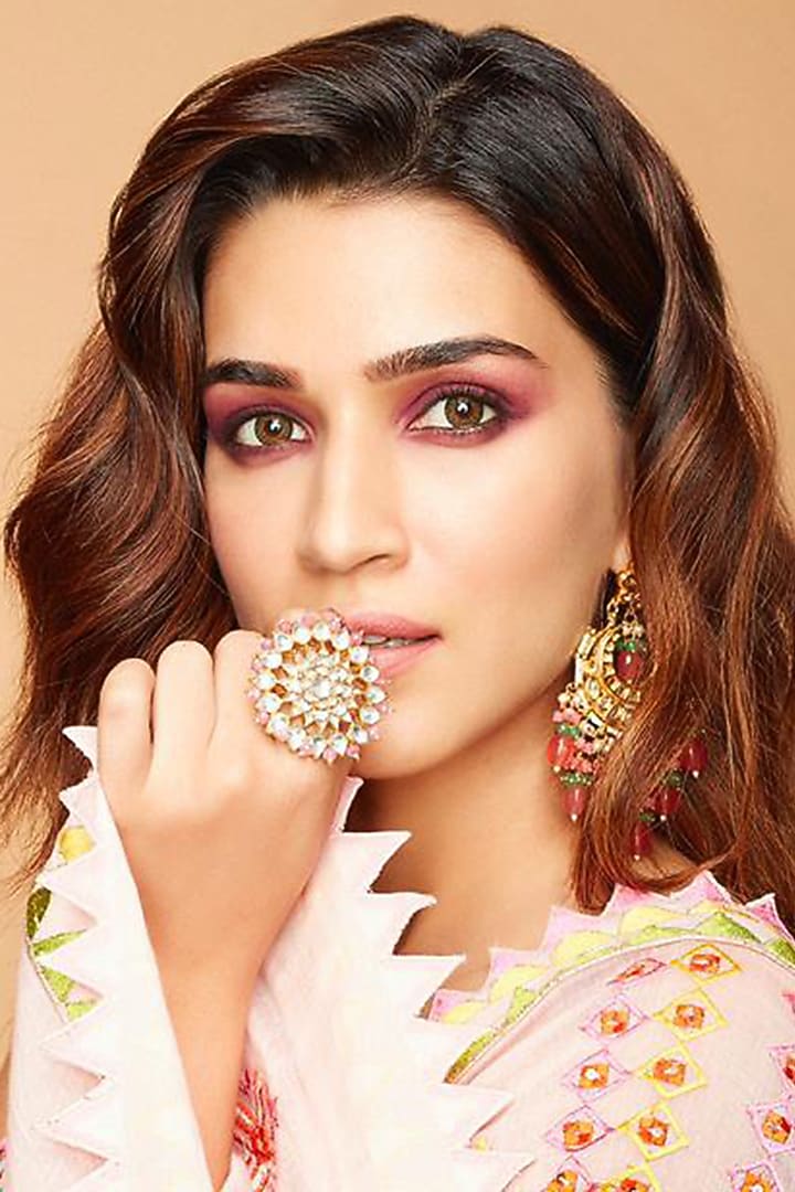 Gold Plated Jadtar Stone & Beaded Ring by Riana Jewellery at Pernia's Pop Up Shop
