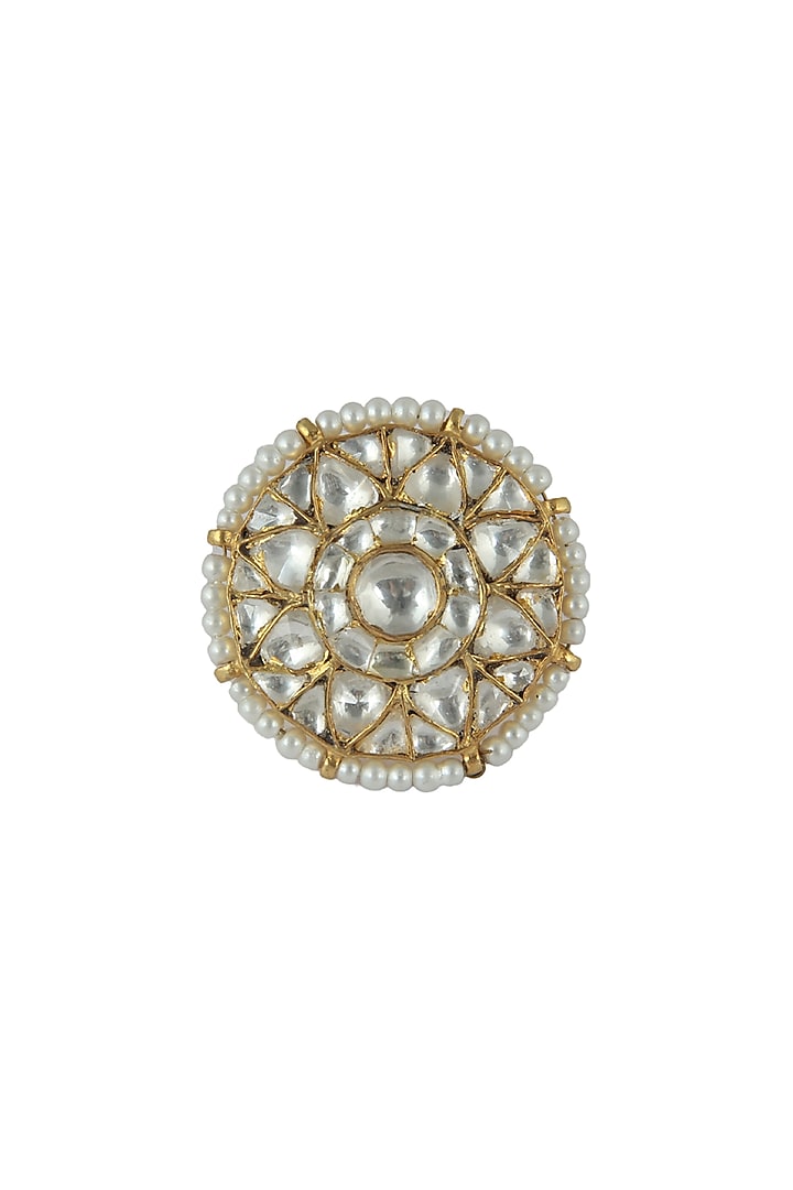 Gold Plated Pearl Ring by Riana Jewellery at Pernia's Pop Up Shop