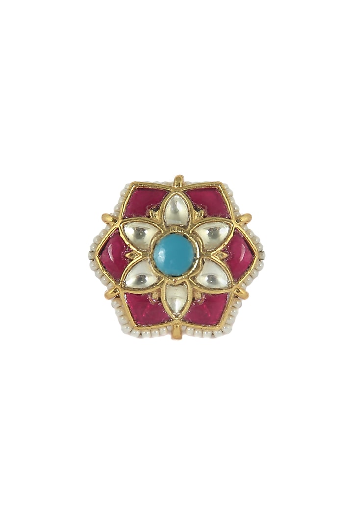 Gold Plated Multi Colored Stone Ring by Riana Jewellery at Pernia's Pop Up Shop