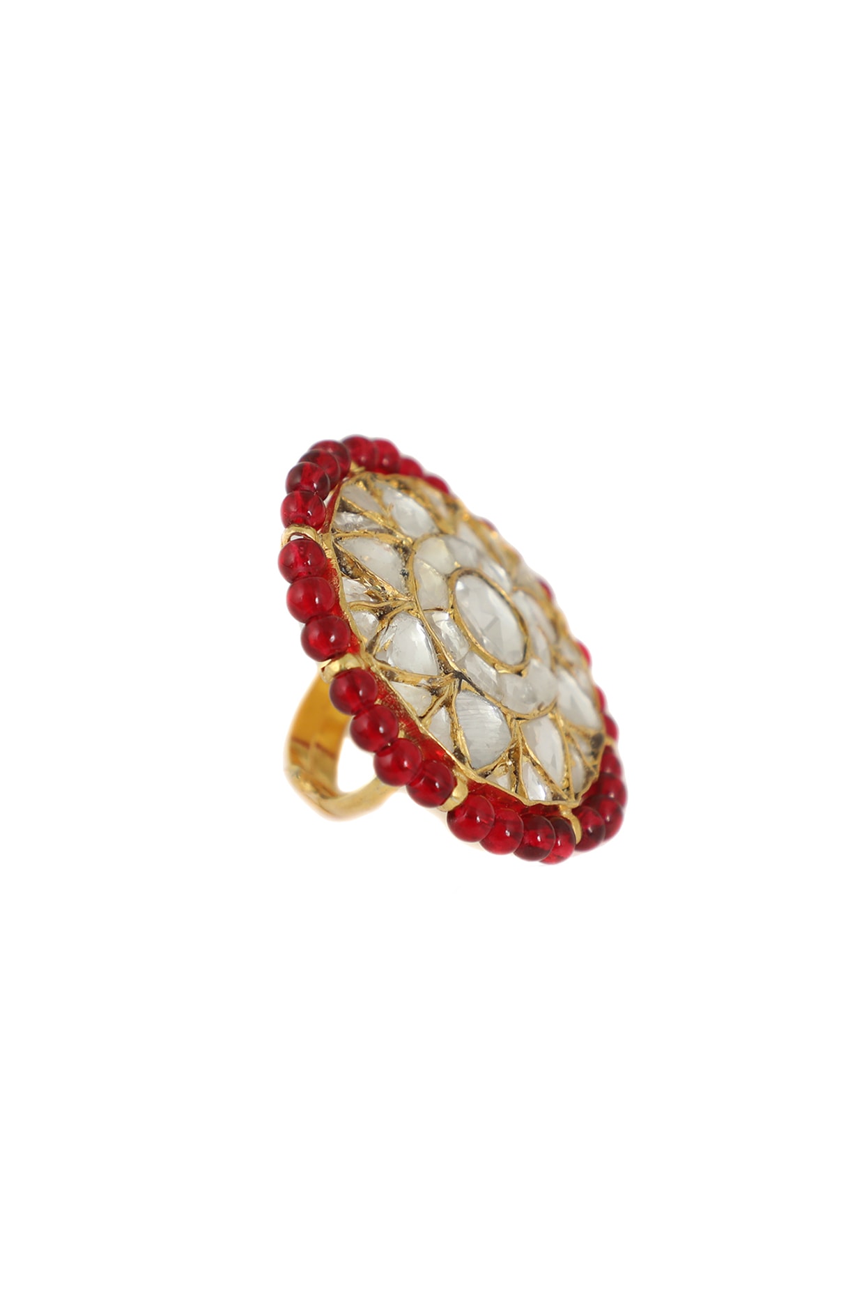 Buy Antique Moti Ring With Gold Plating 217406 | Kanhai Jewels