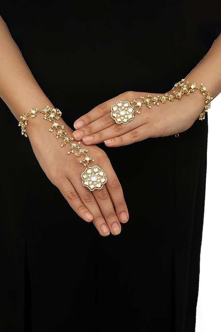 Gold Plated Floral Bracelets by Riana Jewellery at Pernia's Pop Up Shop