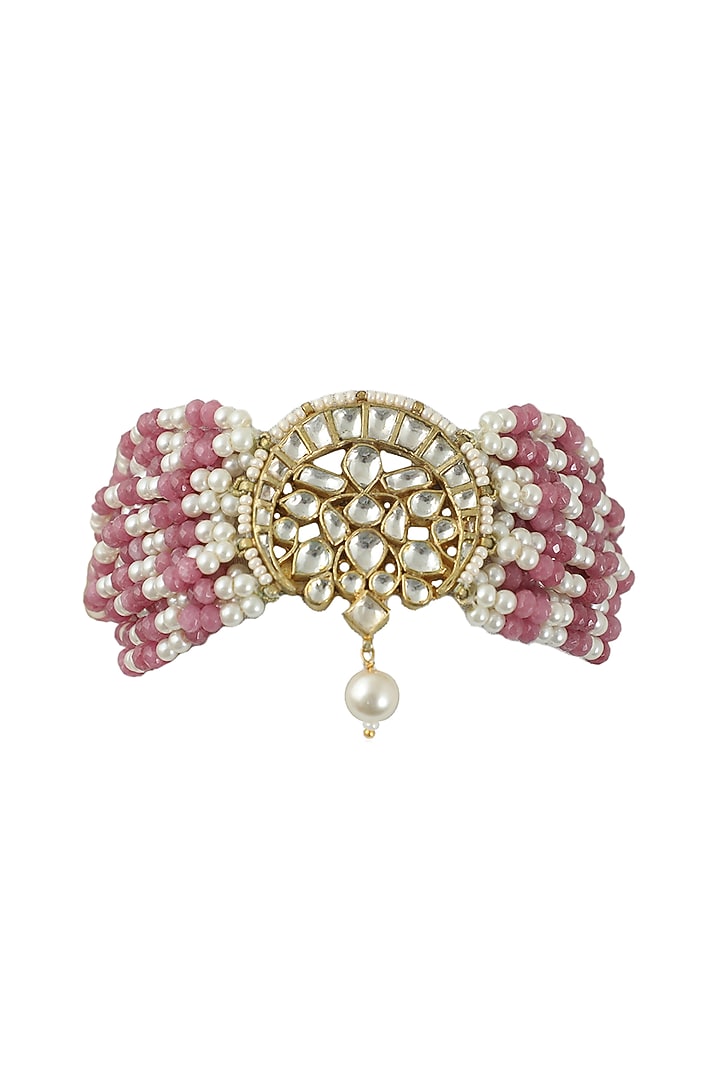 Gold Plated Beaded Chand Bracelet by Riana Jewellery at Pernia's Pop Up Shop