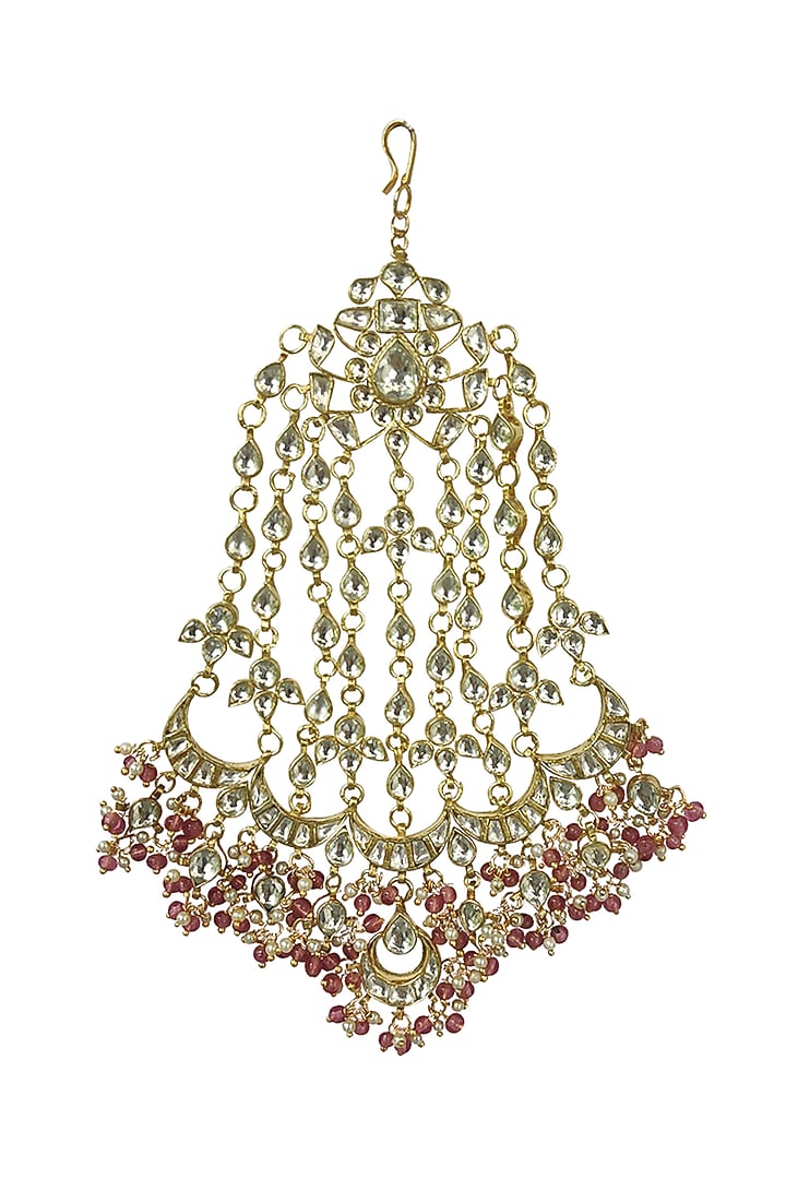 Gold Plated Jadtar Stone & Pearl Passa by Riana Jewellery at Pernia's Pop Up Shop