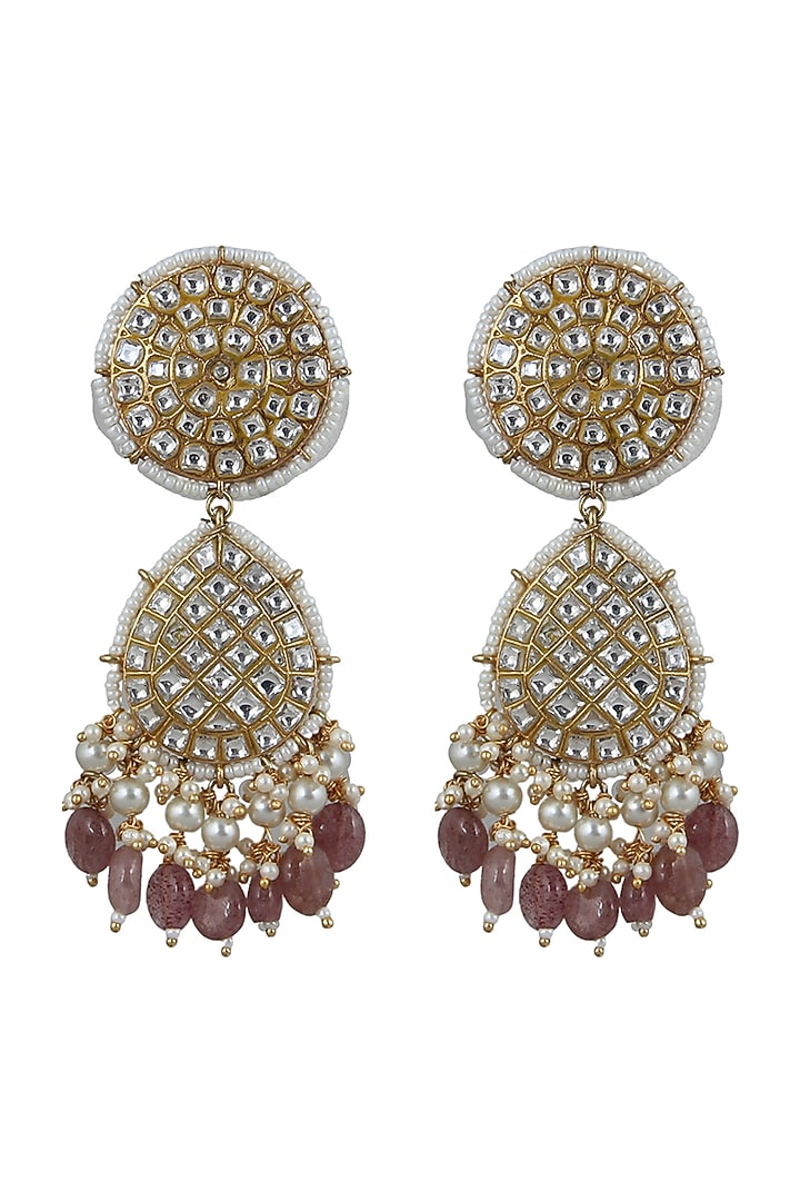 Gold Plated Pearl Earrings by Riana Jewellery at Pernia's Pop Up Shop