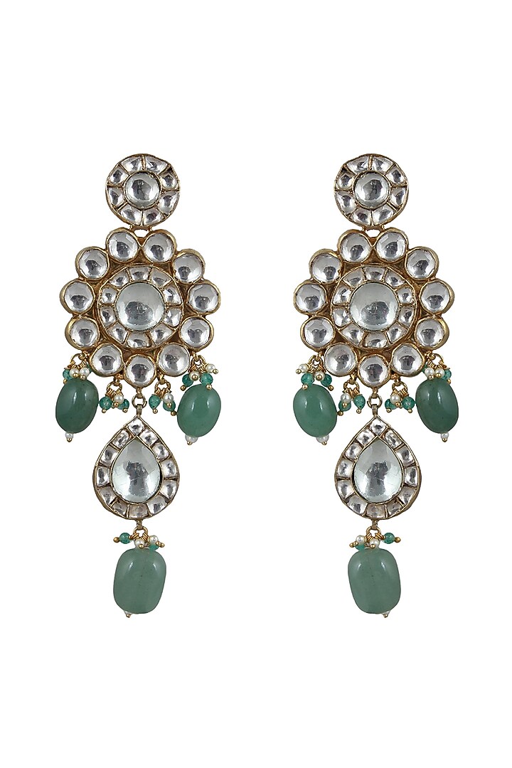 Gold Plated Pearl & Beads Earrings by Riana Jewellery at Pernia's Pop Up Shop