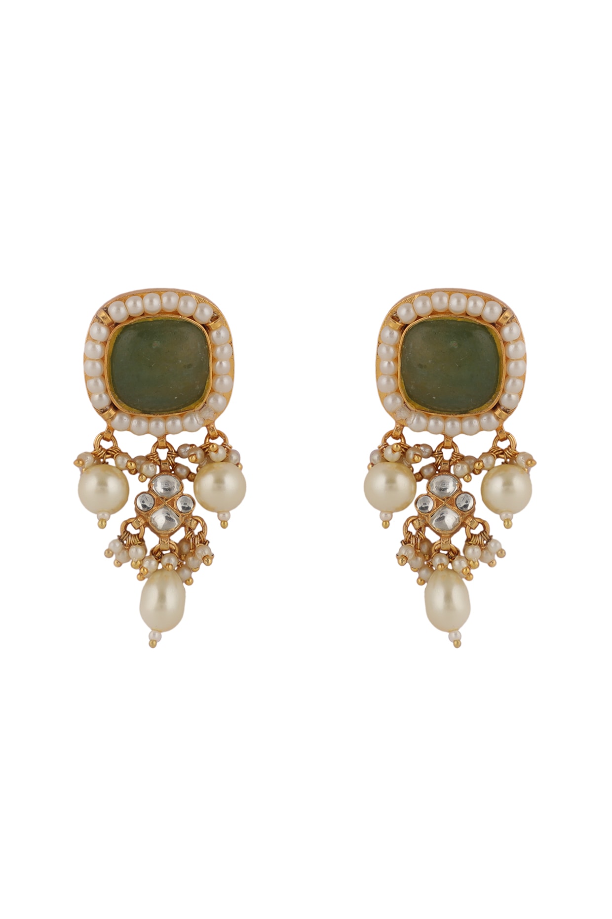 Emerald Pearl Long Dangle Earrings – Enumu