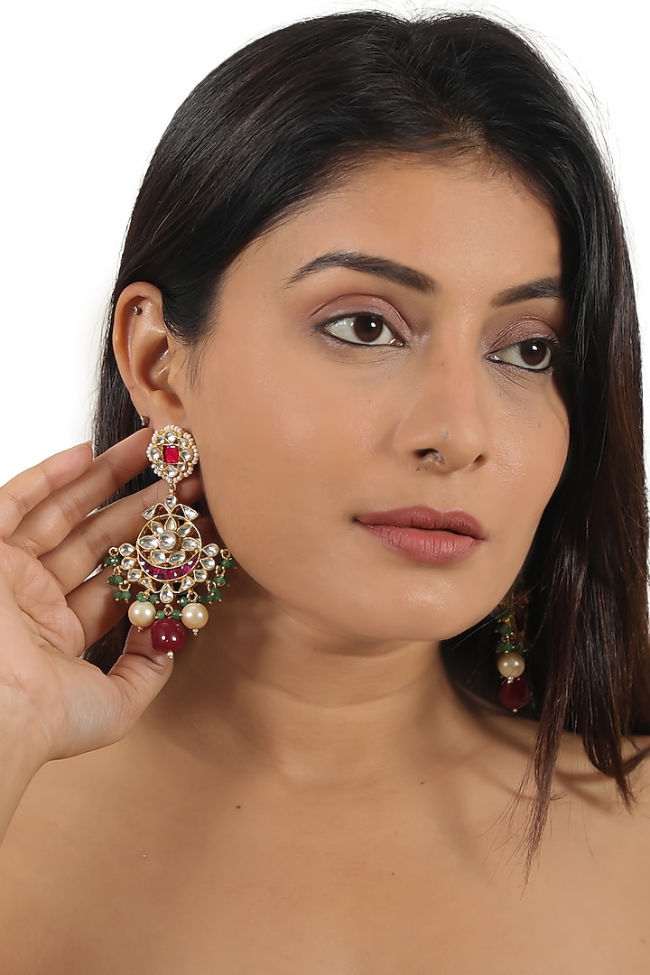Gold Plated Handmade Choker Necklace Set by Riana Jewellery at Pernia's Pop Up Shop