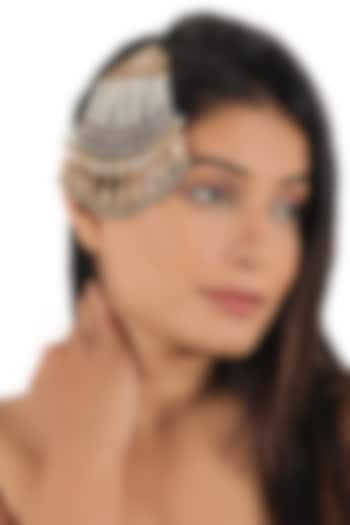 Gold Plated Jadtar & Pearl Meenakari Pasa by Riana Jewellery at Pernia's Pop Up Shop