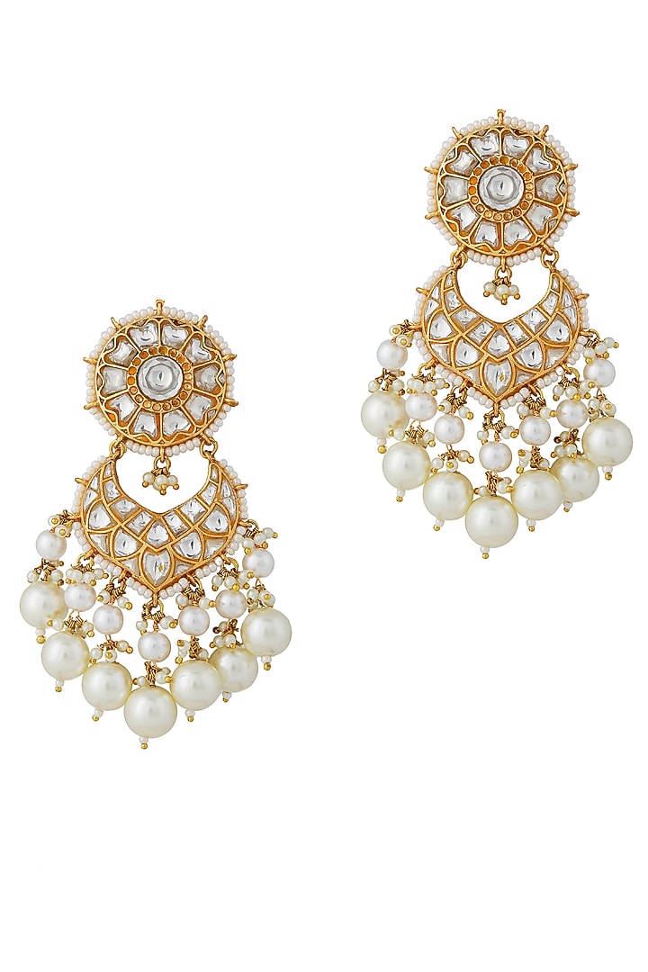 Gold Finish Kundan Polki Choker Necklace Set by Riana Jewellery at Pernia's Pop Up Shop