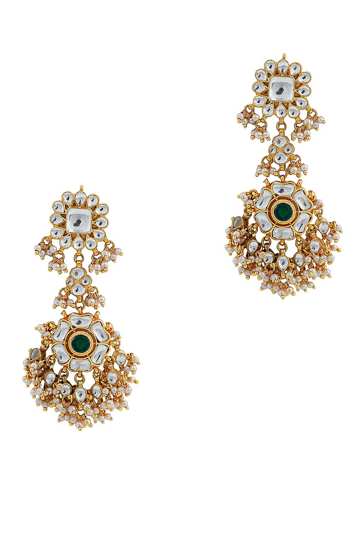 Gold Plated Jadau & Pearl Choker Necklace Set by Riana Jewellery at Pernia's Pop Up Shop