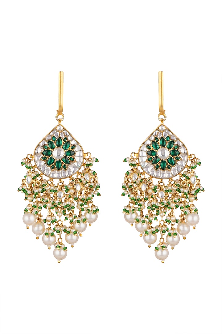Gold Plated Pearl Baali Earrings by Riana Jewellery at Pernia's Pop Up Shop