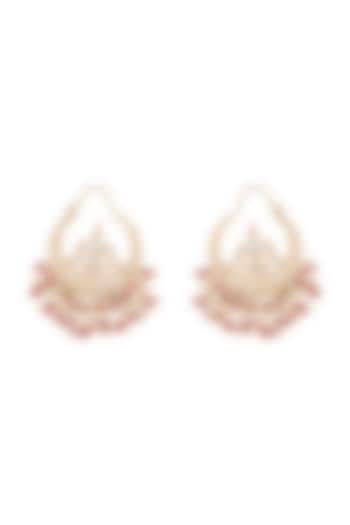 Gold Plated Pastel Pink Pearl Bali Earrings by Riana Jewellery