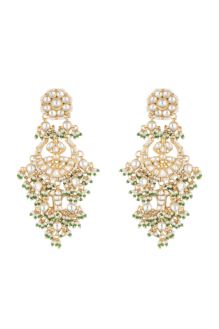 Gold Plated Three Layered Chandbali Earrings by Riana Jewellery at Pernia's Pop Up Shop