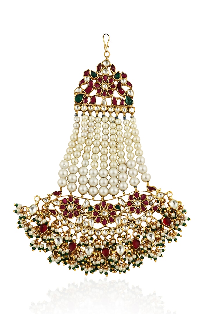Gold Plated Pearl & Jadtar Stones Passa by Riana Jewellery at Pernia's Pop Up Shop