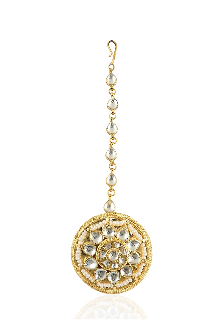 Gold Plated Jadtar Stones Borla by Riana Jewellery at Pernia's Pop Up Shop